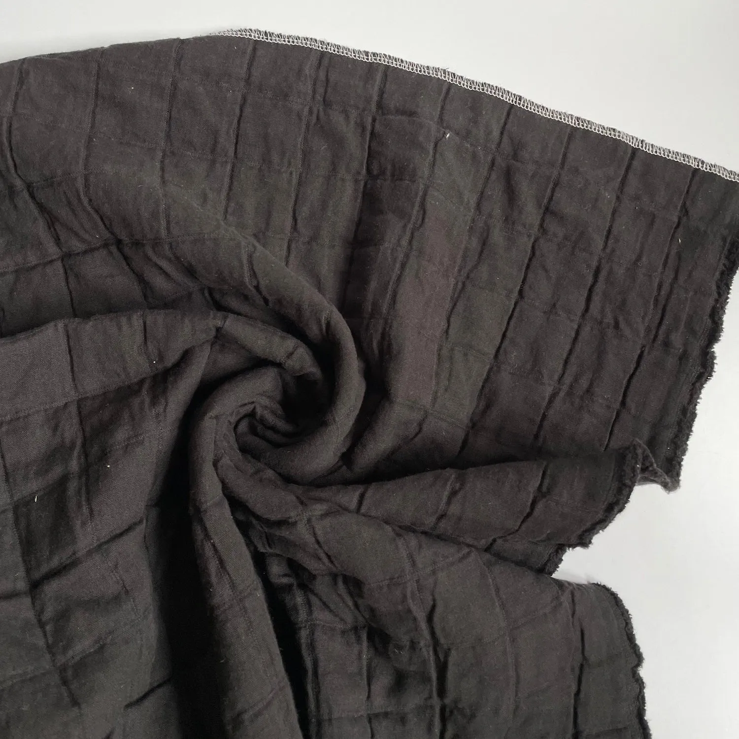 2/3 yard remnant Merchant & Mills Fabric : Cotton Square Jacquard - Lunar Black