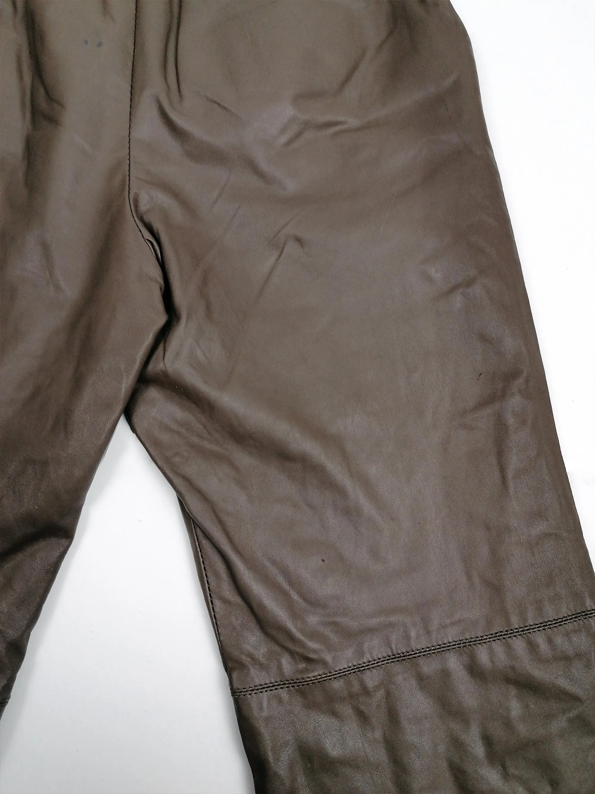 90's High Waist Faux Leather Pants -size XXS -XS / waist 24" (60 cm)