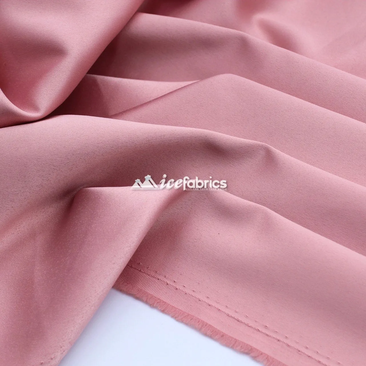 Armani Thick Solid Color Silky Stretch Satin Fabric Sold By The Yard