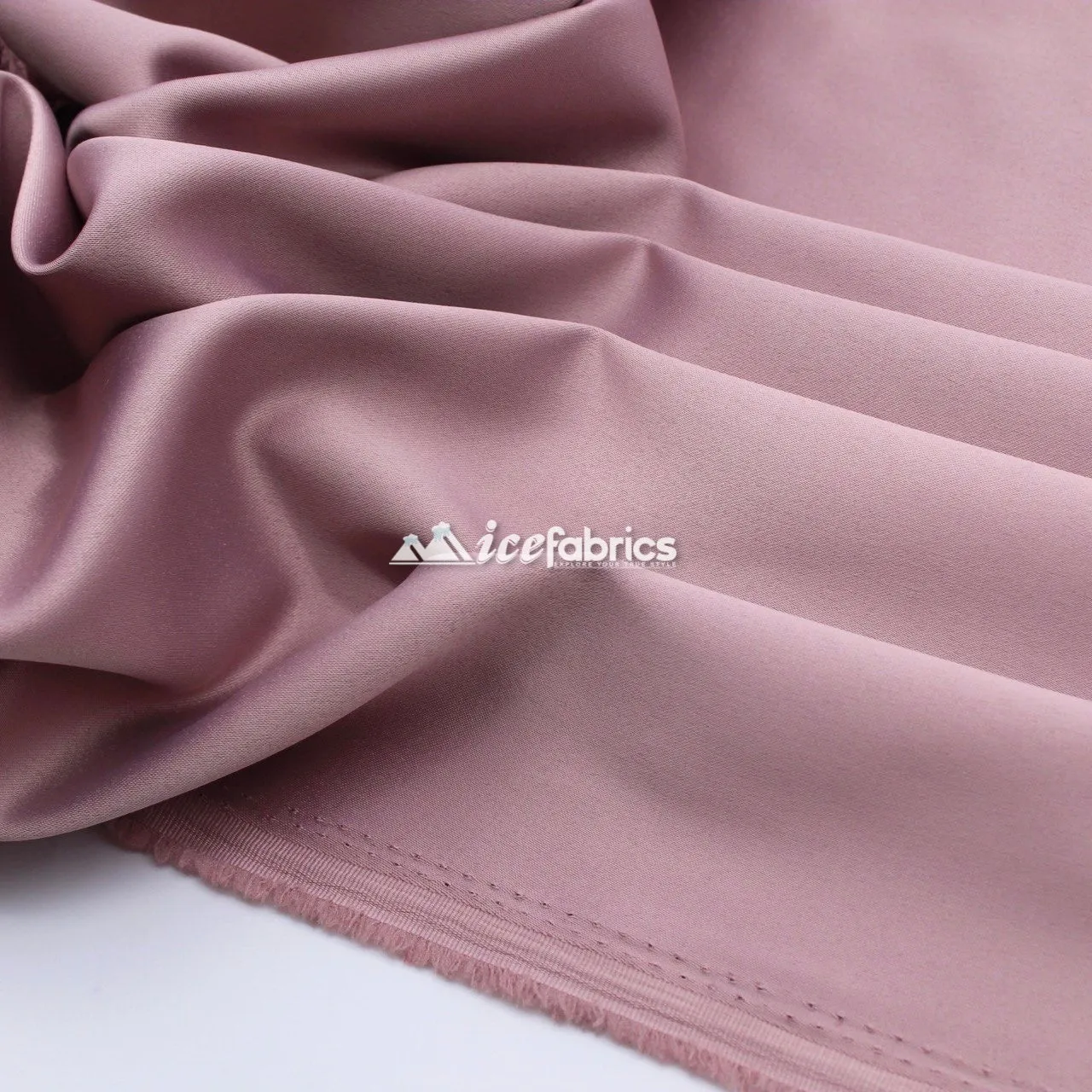 Armani Thick Solid Color Silky Stretch Satin Fabric Sold By The Yard