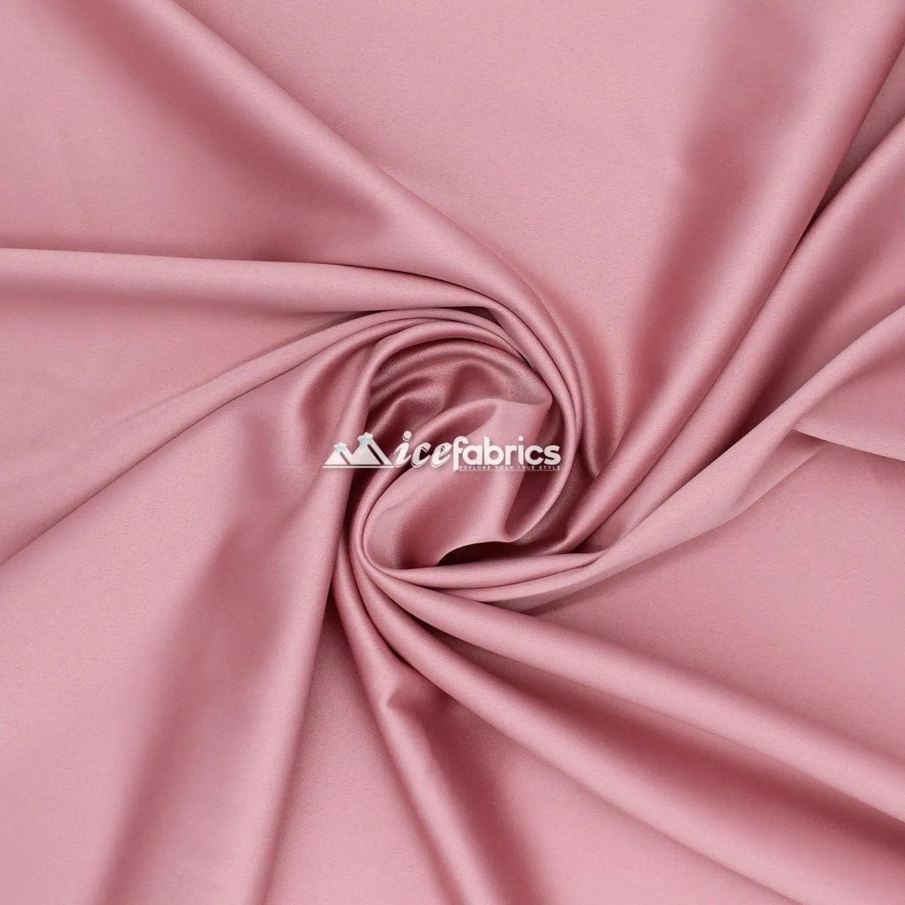 Armani Thick Solid Color Silky Stretch Satin Fabric Sold By The Yard