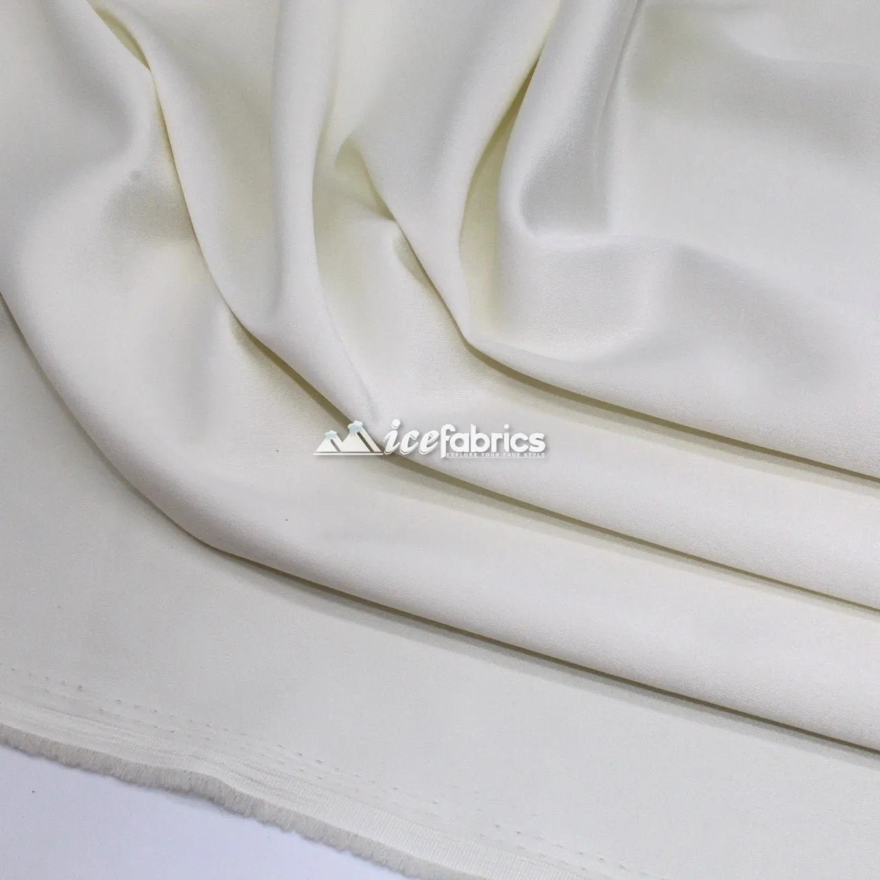 Armani Thick Solid Color Silky Stretch Satin Fabric Sold By The Yard