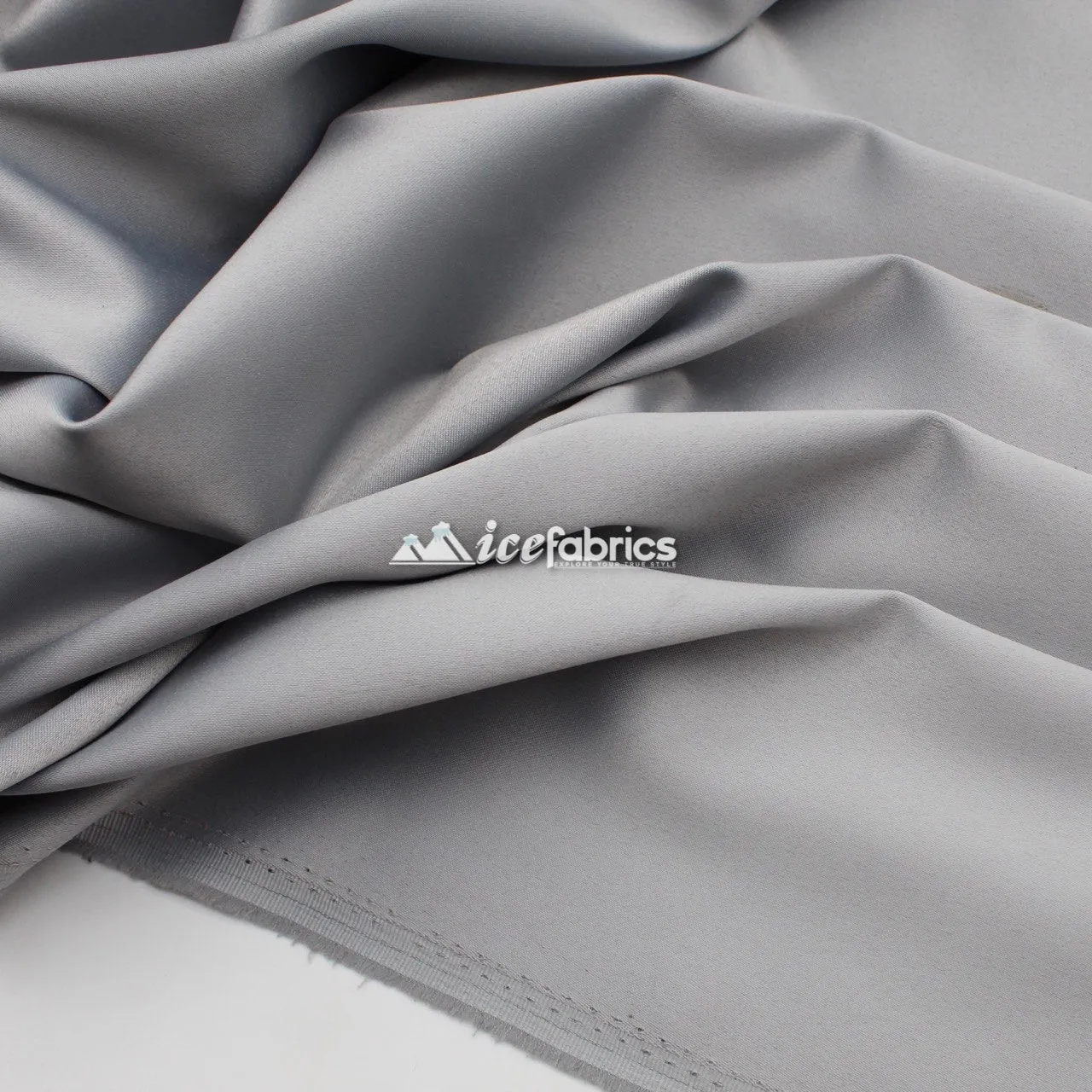 Armani Thick Solid Color Silky Stretch Satin Fabric Sold By The Yard