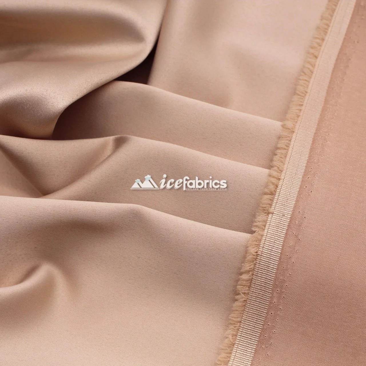 Armani Thick Solid Color Silky Stretch Satin Fabric Sold By The Yard