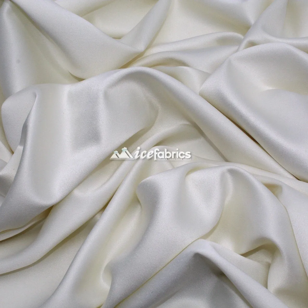 Armani Thick Solid Color Silky Stretch Satin Fabric Sold By The Yard