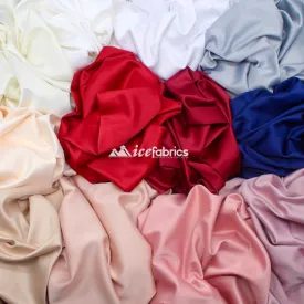 Armani Thick Solid Color Silky Stretch Satin Fabric Sold By The Yard