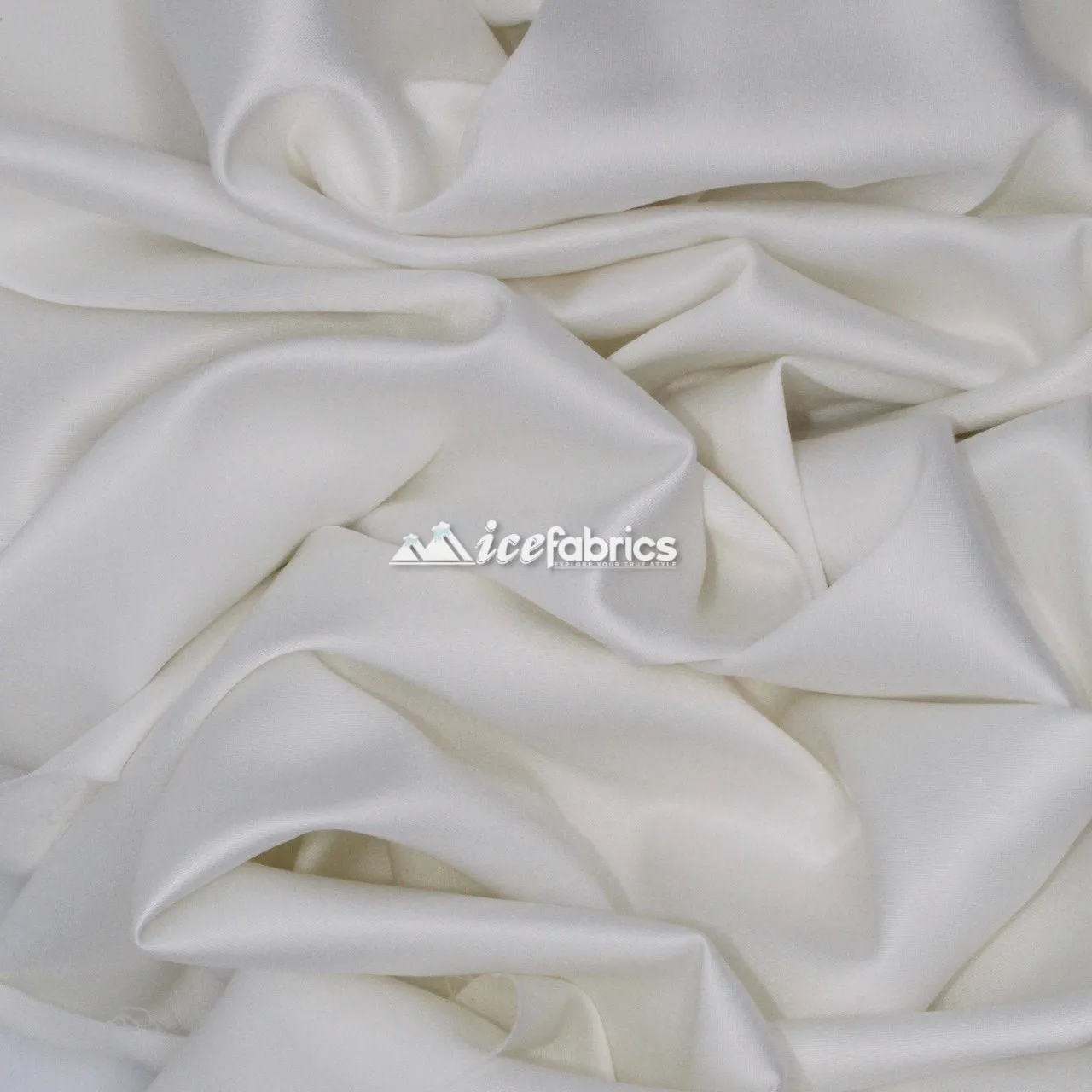 Armani Thick Solid Color Silky Stretch Satin Fabric Sold By The Yard