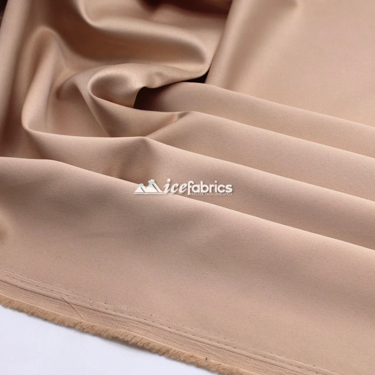 Armani Thick Solid Color Silky Stretch Satin Fabric Sold By The Yard