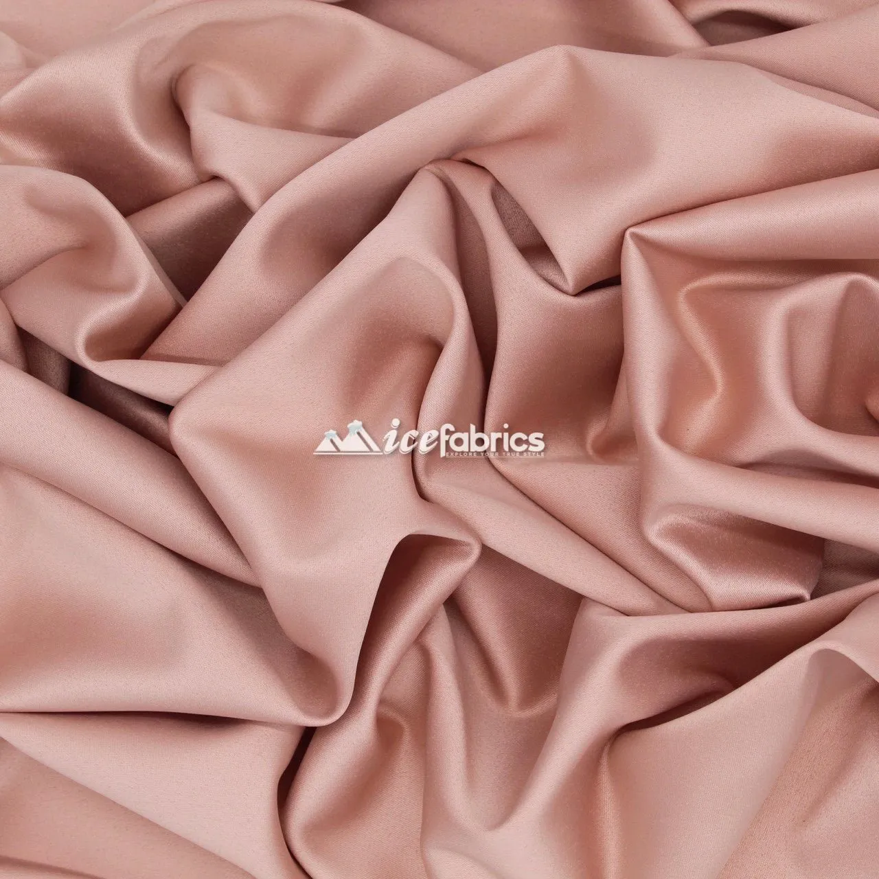 Armani Thick Solid Color Silky Stretch Satin Fabric Sold By The Yard