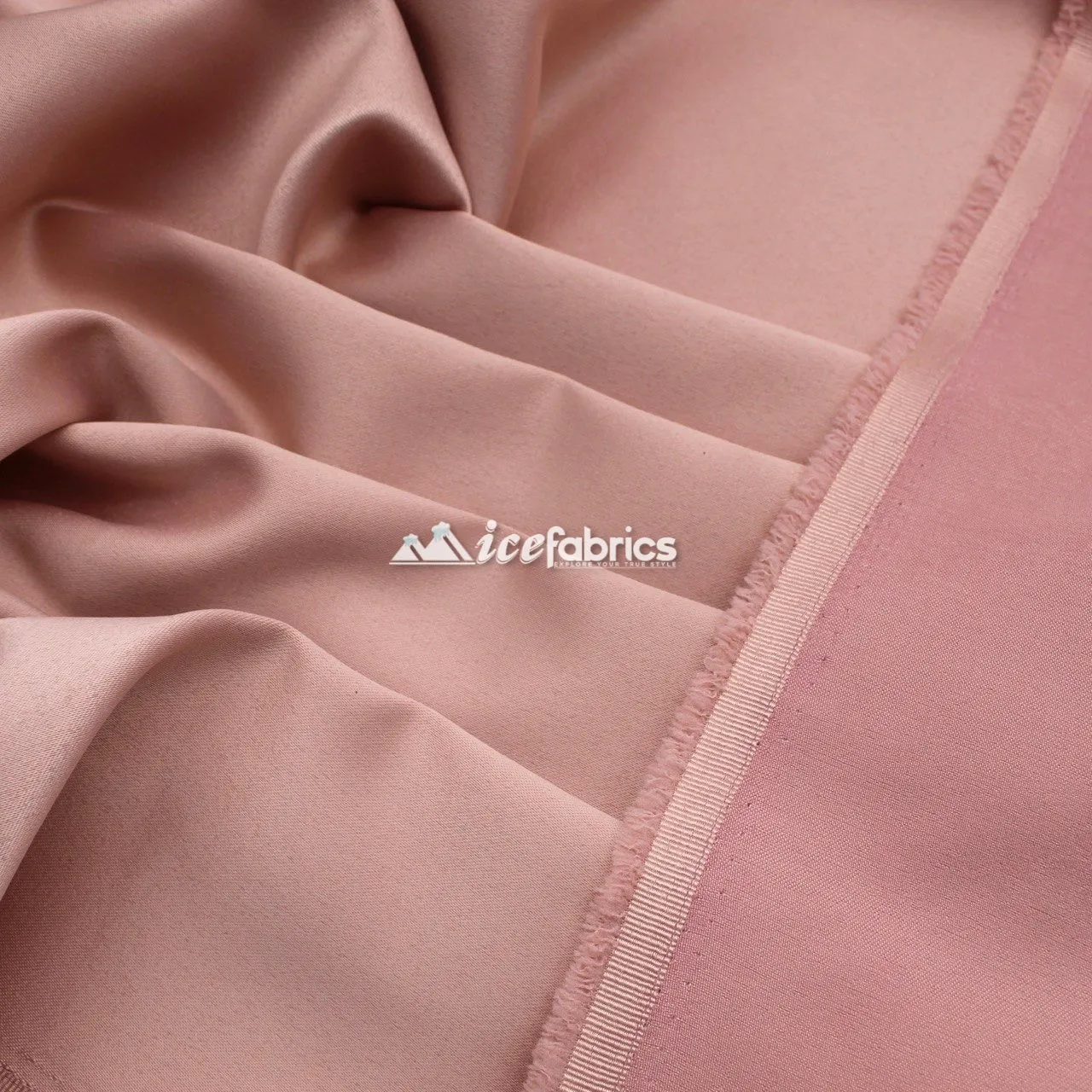 Armani Thick Solid Color Silky Stretch Satin Fabric Sold By The Yard