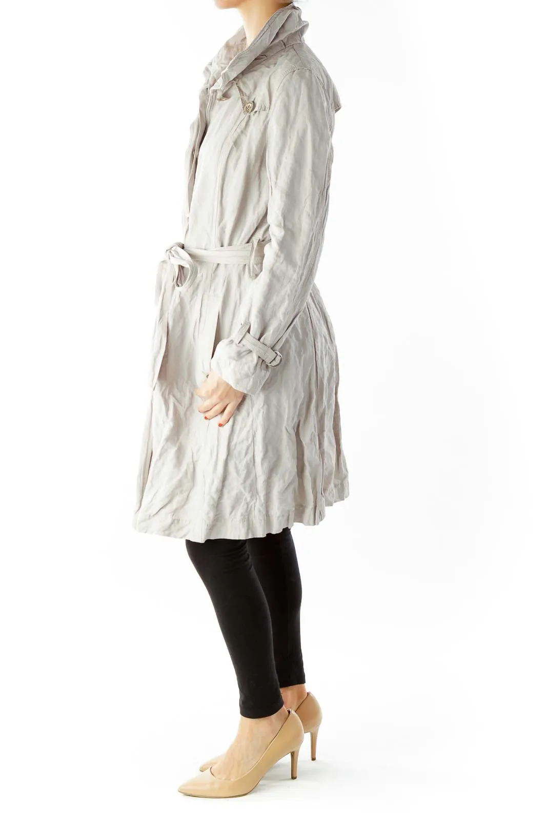 Beige Wrap Coat