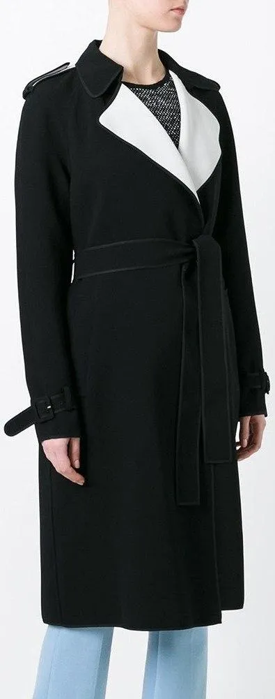 Bicolor Wrap Trench Coat