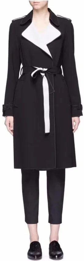 Bicolor Wrap Trench Coat