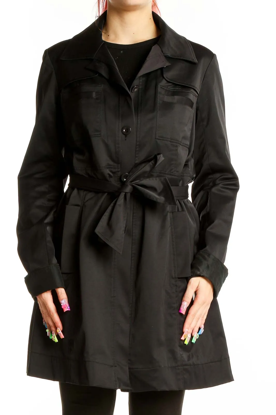 Black Belted Trench Coat