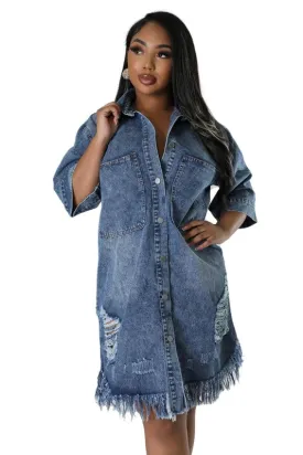 Button Down Denim Dress