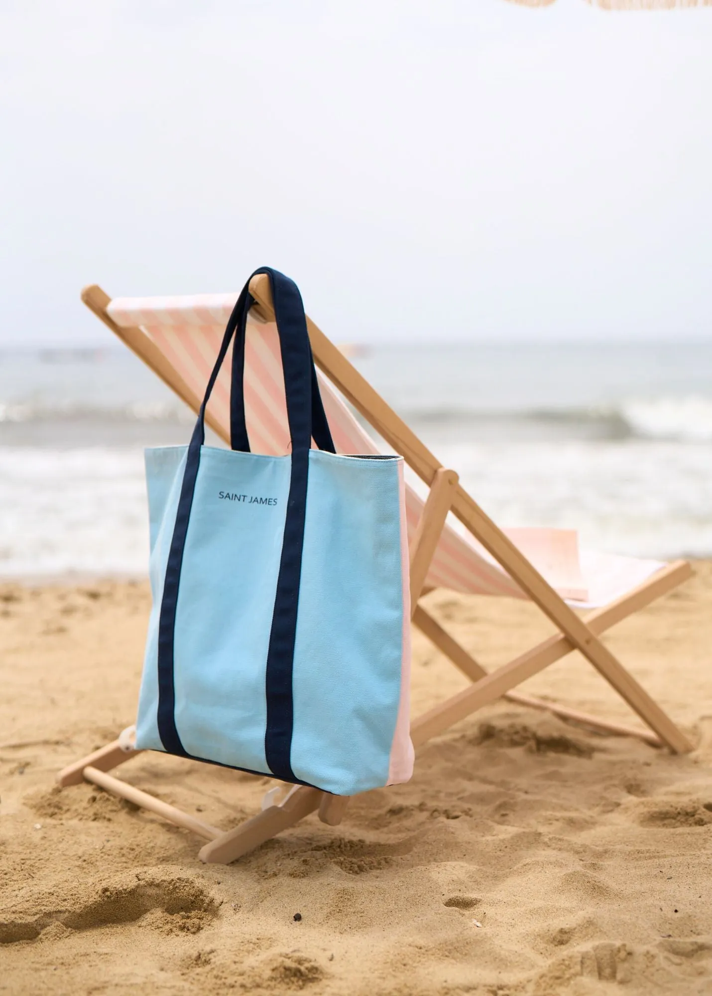 CABAS - Reversible Tote Bag | 100% Cotton (LIGHT BLUE / PALE PINK)