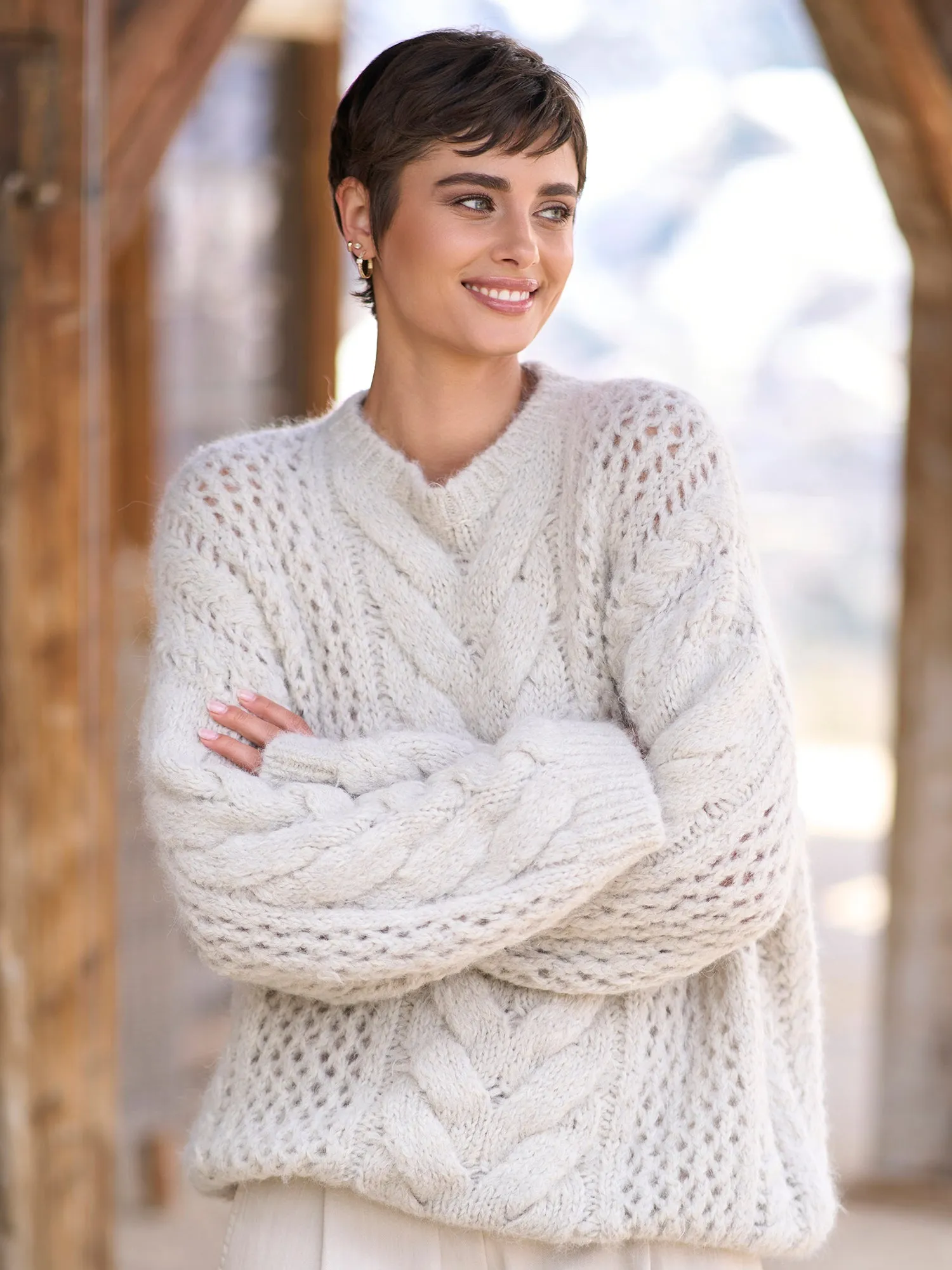 Cable Knit Wool Sweater