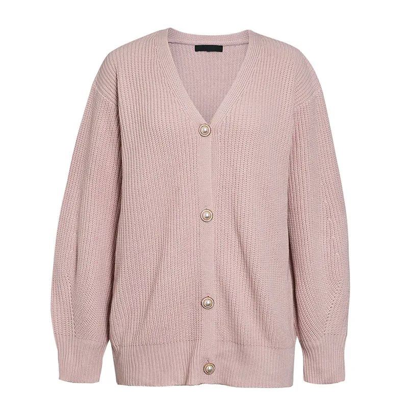 Camila Casual Knitted V-neck Women's Cardigan