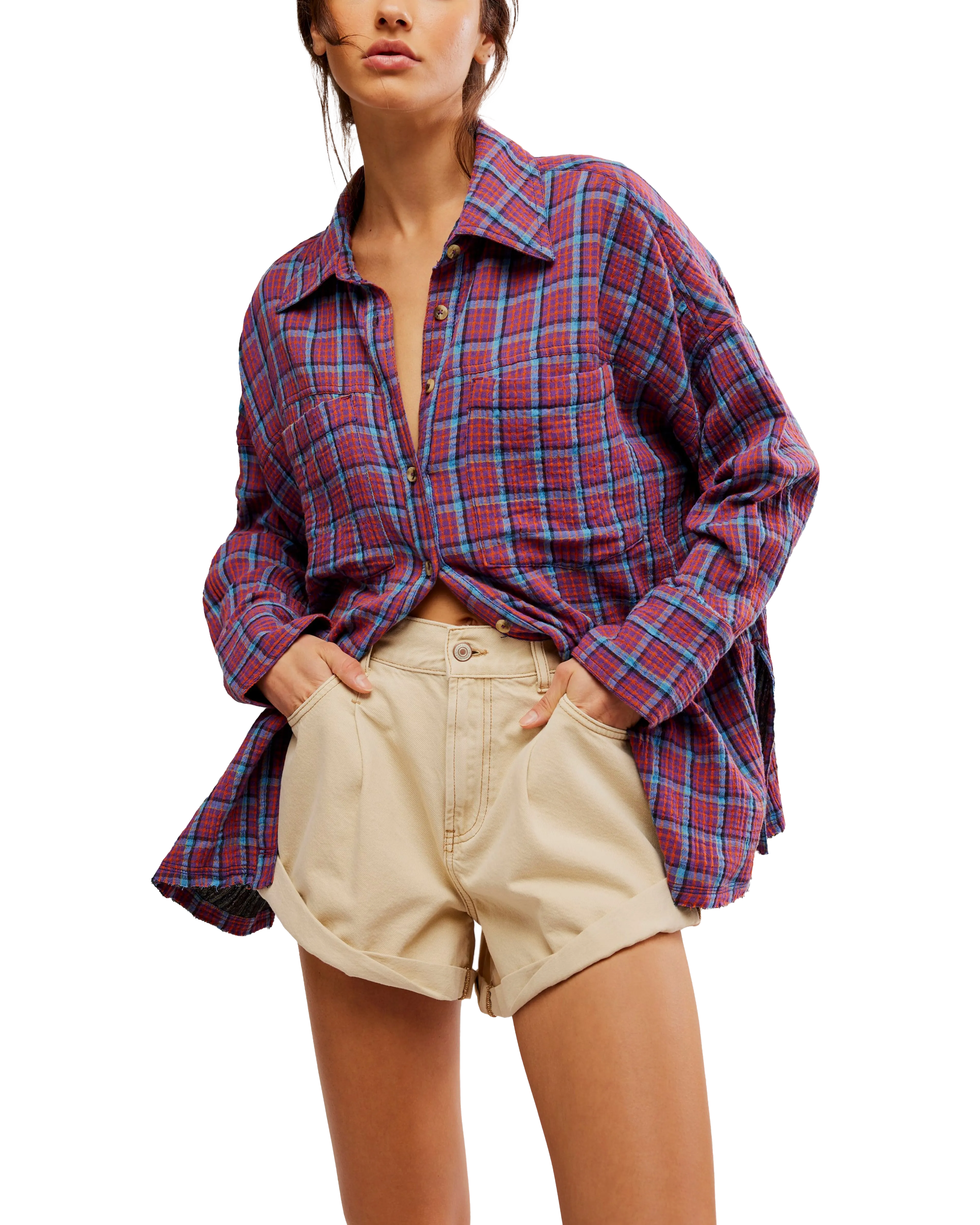 Cardiff Plaid Shirt in Purple Combo