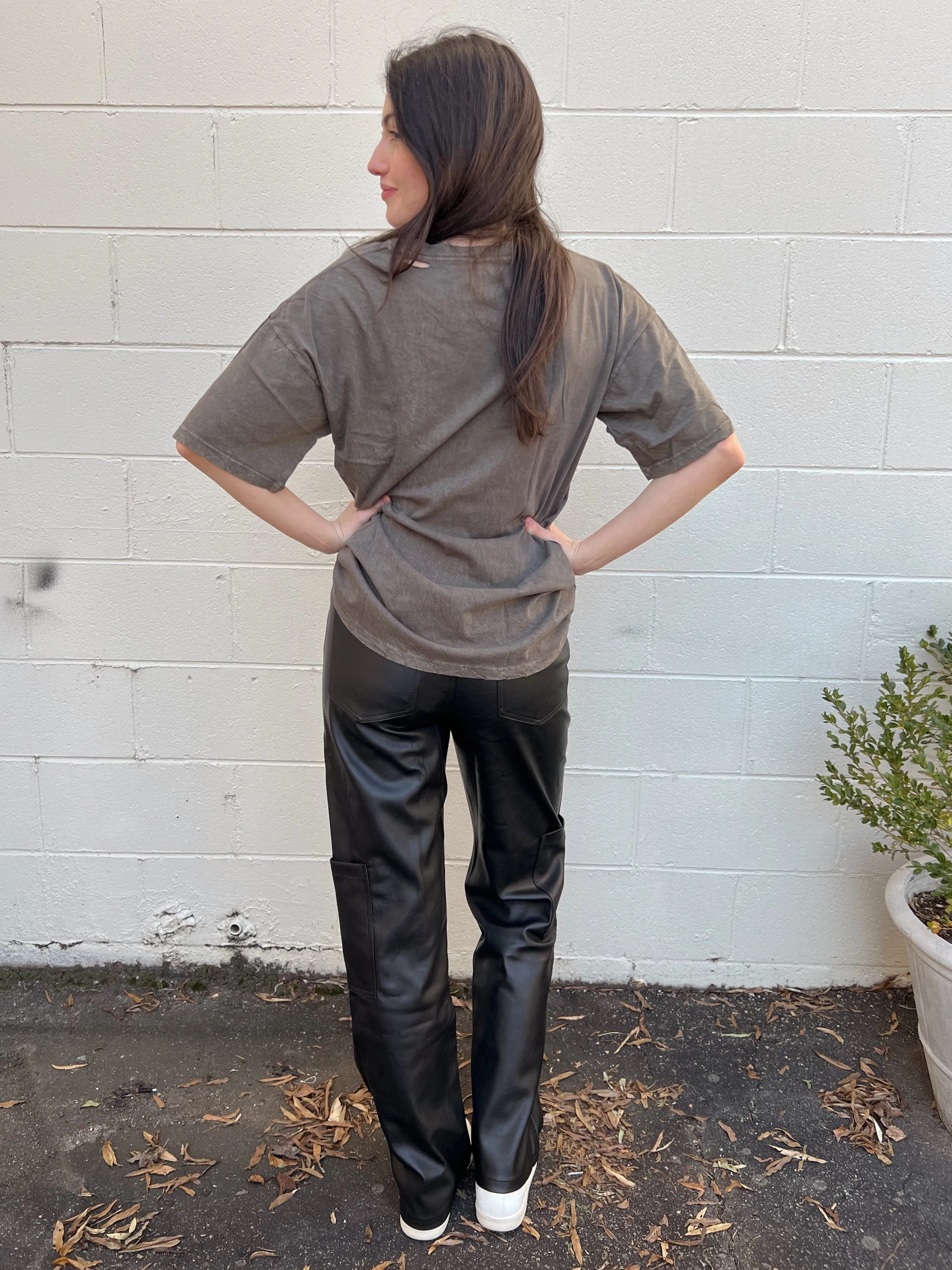 Confidence Is Key Faux Leather Cargo Pants