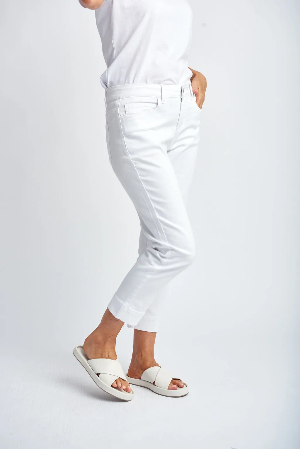 Denim Cropped Jean White