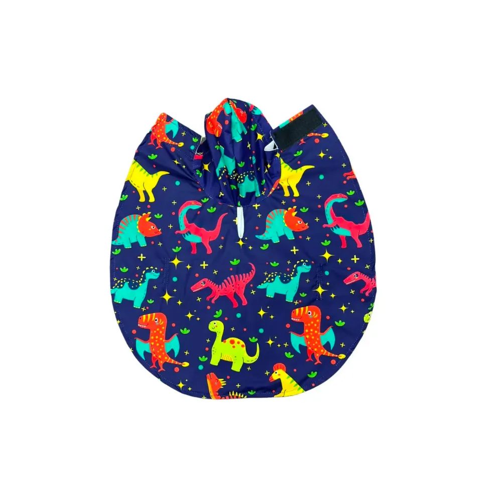 Dinosaur Printed Cape Style Dog Raincoat