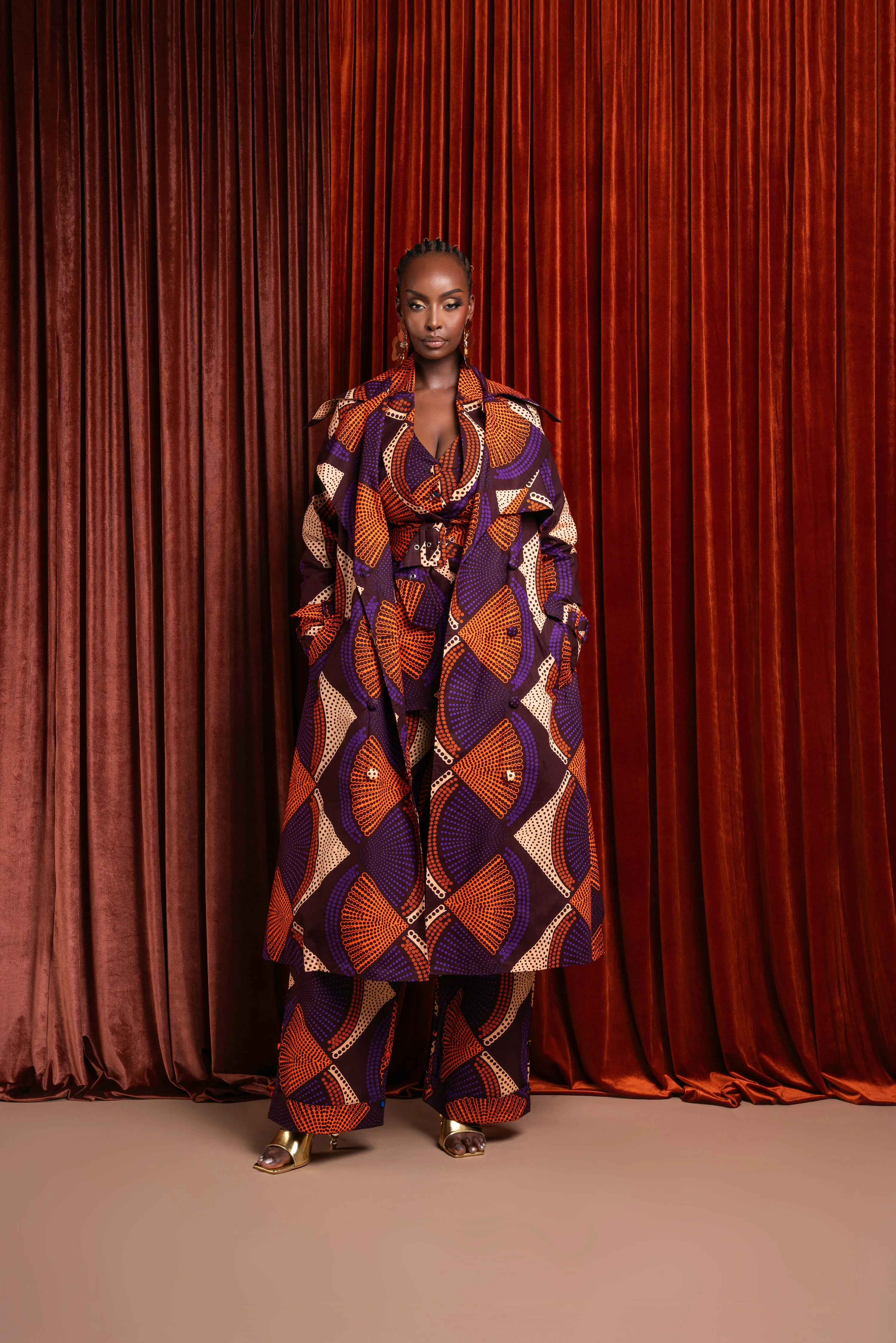 DORA African Print Trench Jacket