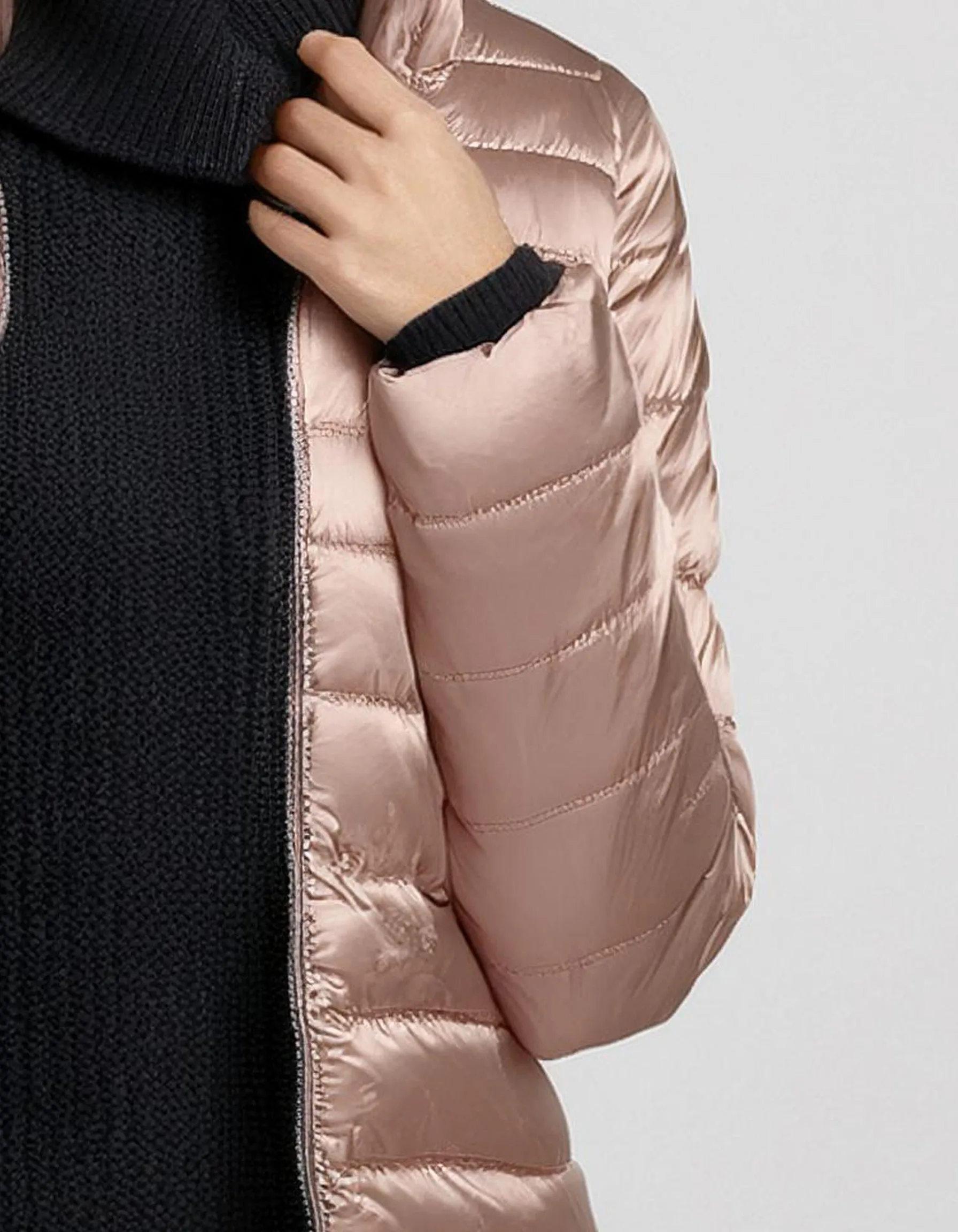 Dusty Pink Quilted Puffer Jacket