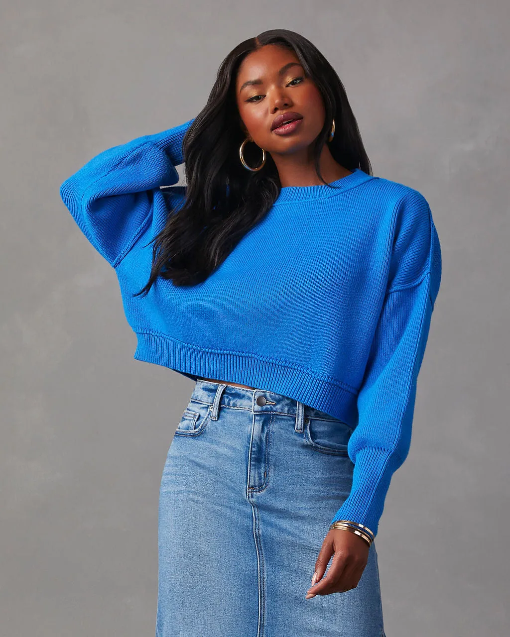 Elouise Cropped Crewneck Sweater