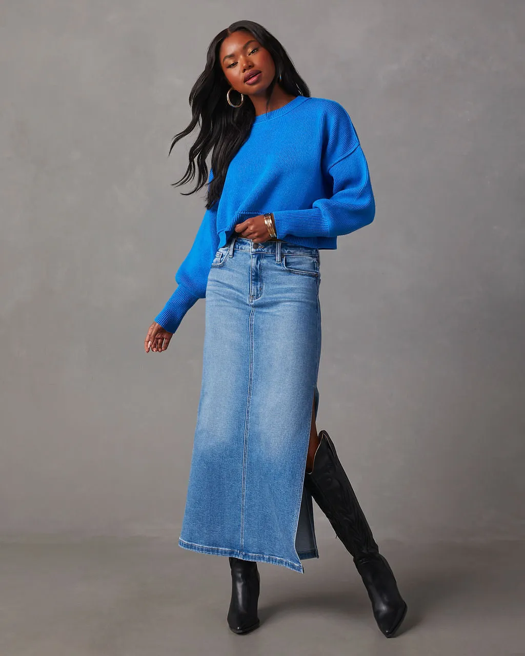 Elouise Cropped Crewneck Sweater