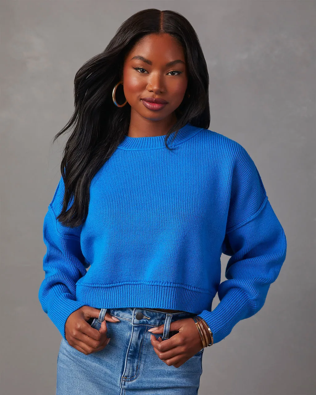 Elouise Cropped Crewneck Sweater