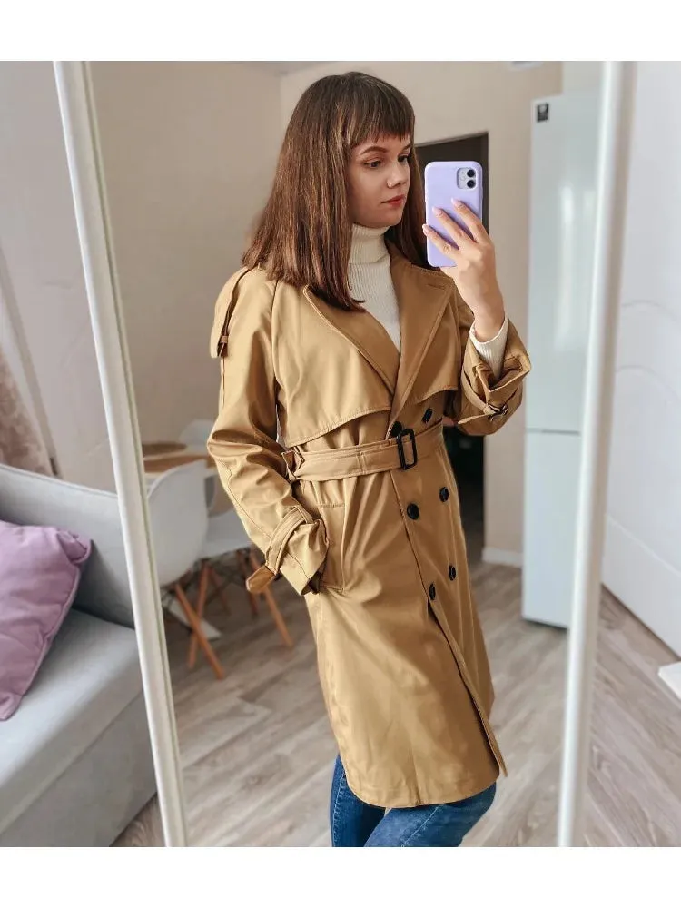 Essential Mid-Length Trench Coat for Women Layering