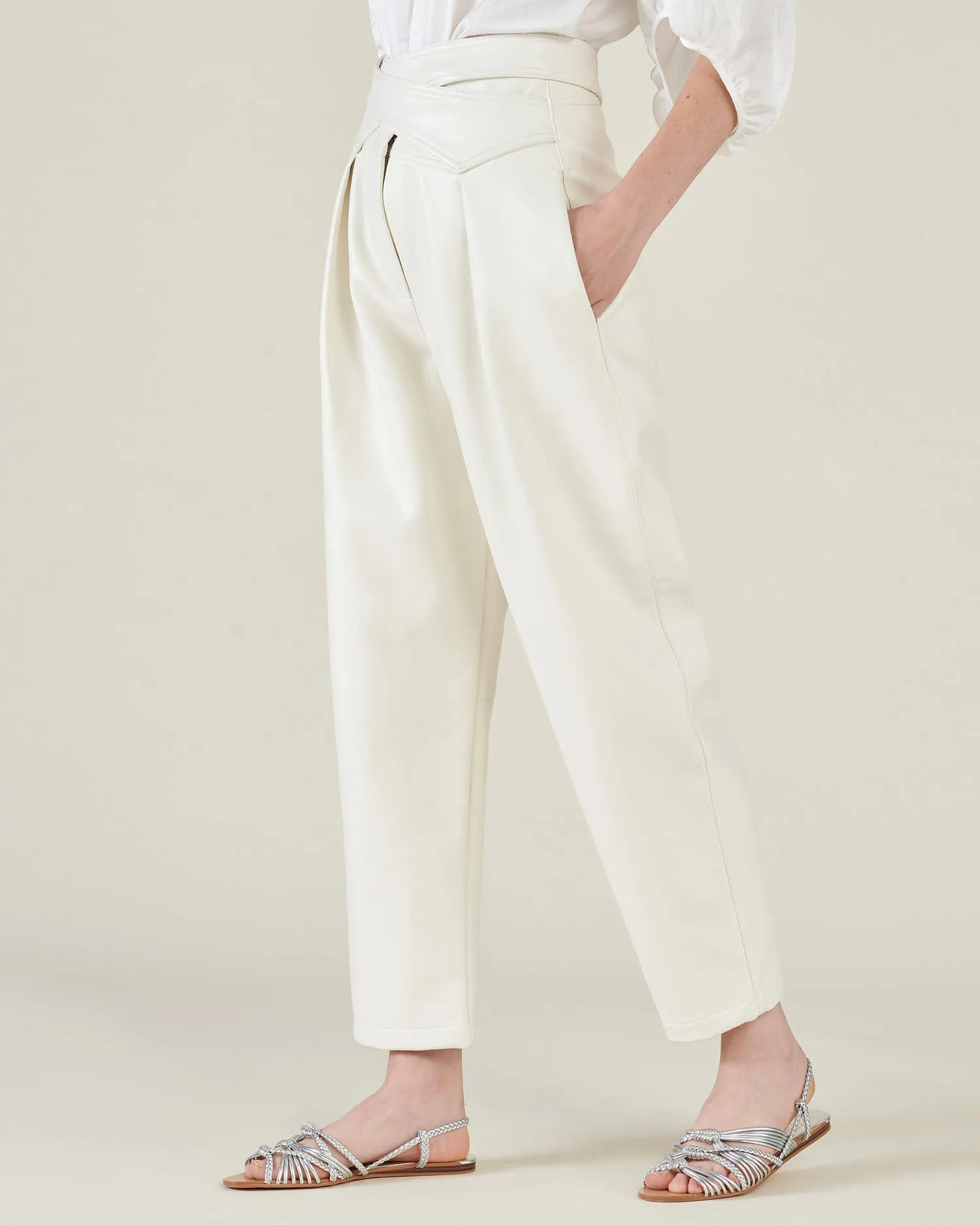 Faux leather balloon pants