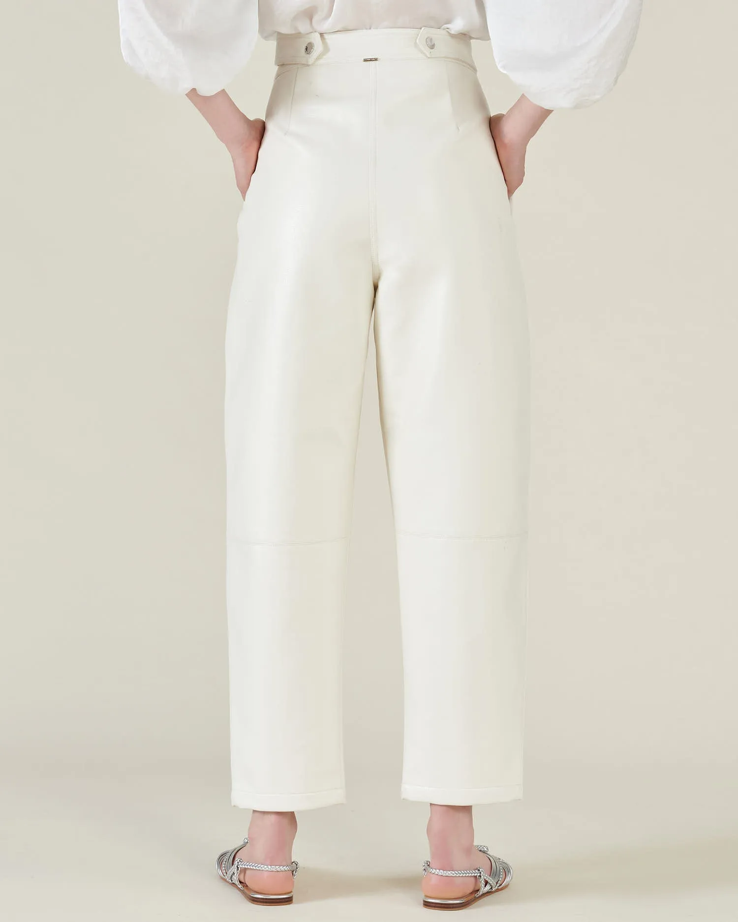 Faux leather balloon pants