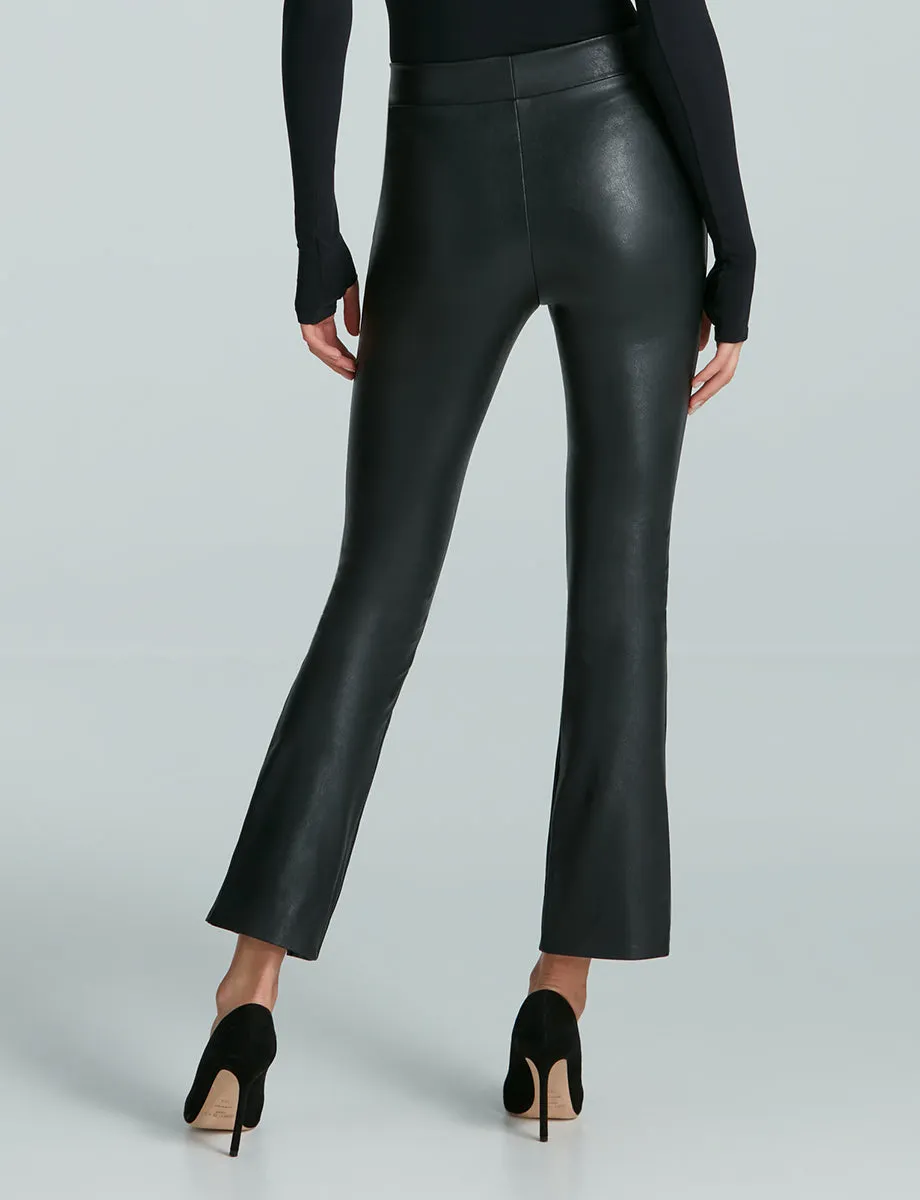 Faux Leather Split Front Pant