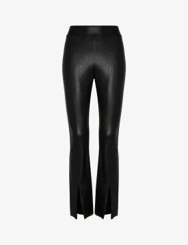 Faux Leather Split Front Pant