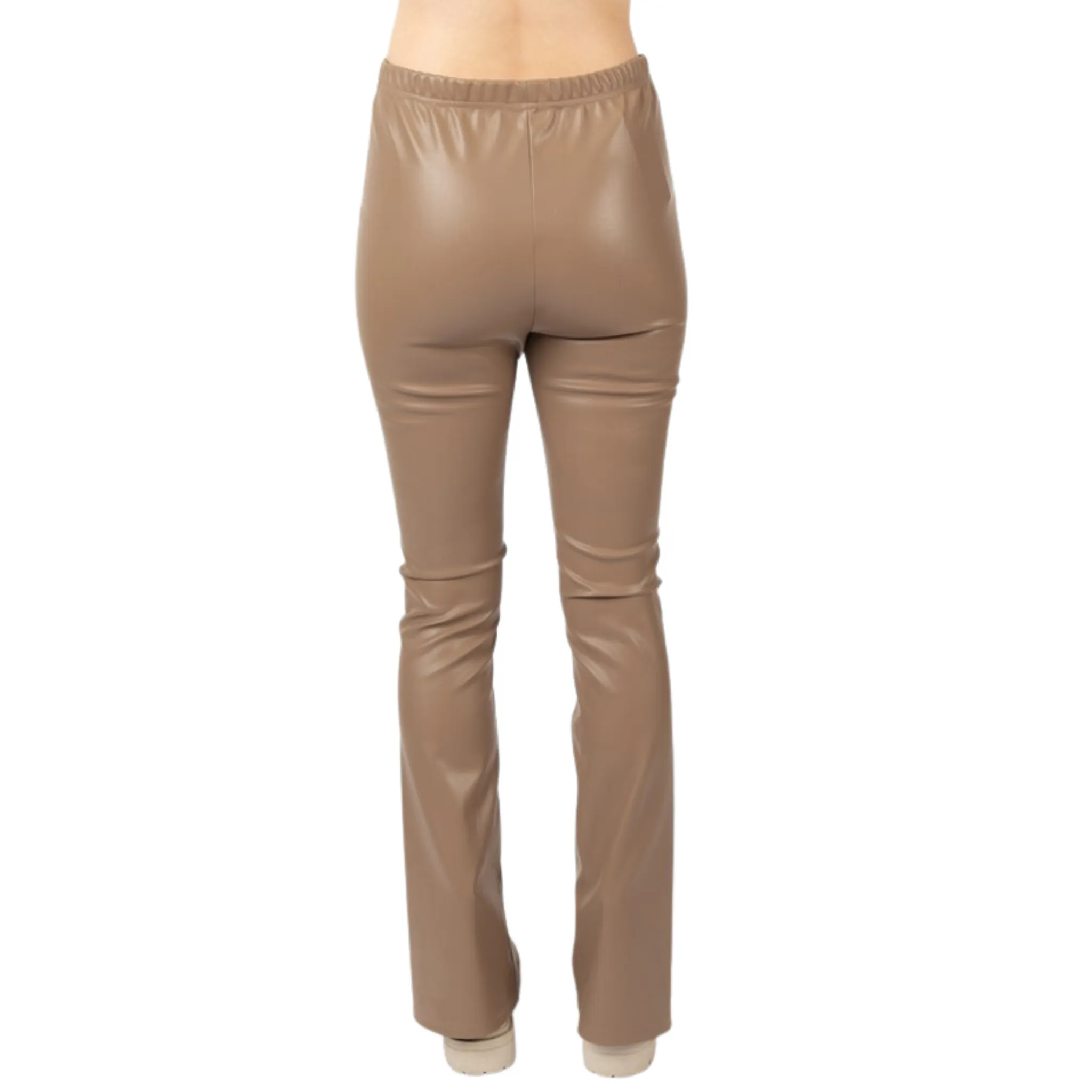 Fitted Bell Bottom Faux Leather Pants