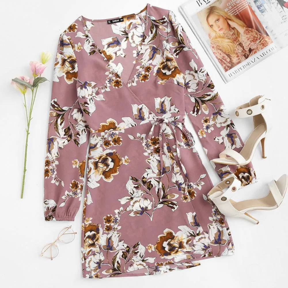 FLORAL BOUQUET WRAP (IT UP) DRESS