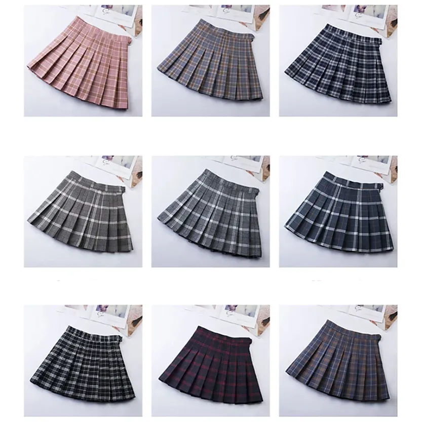 Funki Buys | Skirts | Women's Harajuku Preppy Plaid Mini Skirts