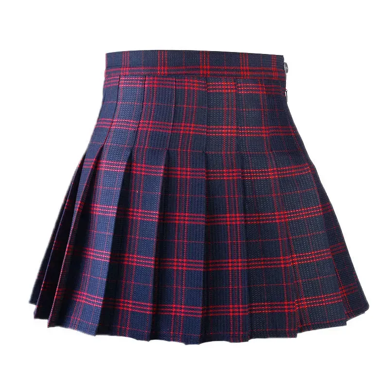 Funki Buys | Skirts | Women's Harajuku Preppy Plaid Mini Skirts