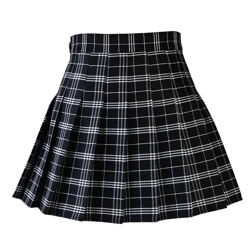 Funki Buys | Skirts | Women's Harajuku Preppy Plaid Mini Skirts