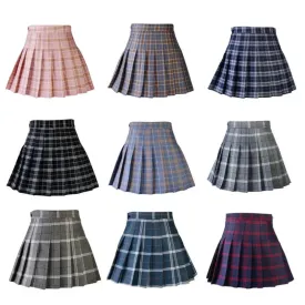 Funki Buys | Skirts | Women's Harajuku Preppy Plaid Mini Skirts