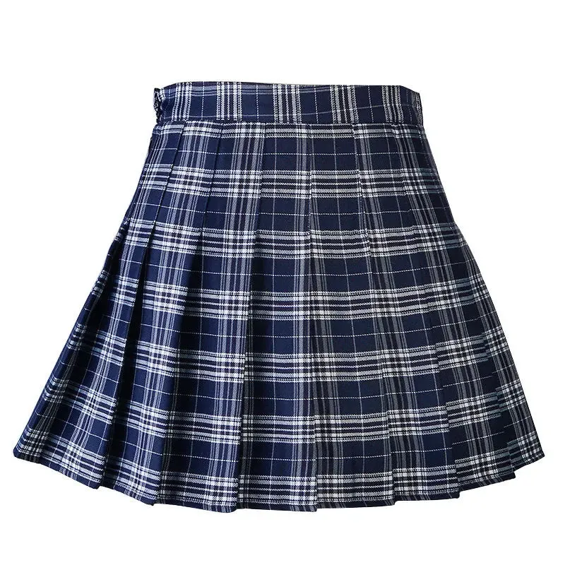 Funki Buys | Skirts | Women's Harajuku Preppy Plaid Mini Skirts