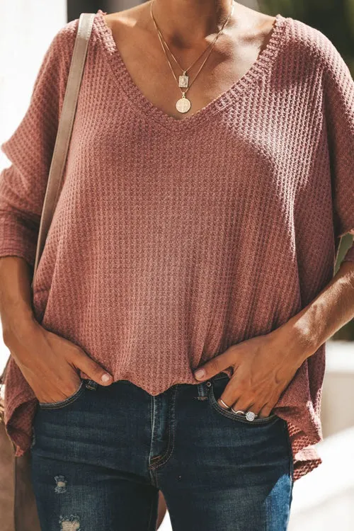 Get Cozy Pure Color V-neck Blouse - 4 Colors