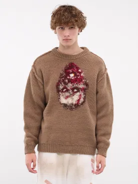 Graphic Embroidered Sweater (60KN155-BROWN)