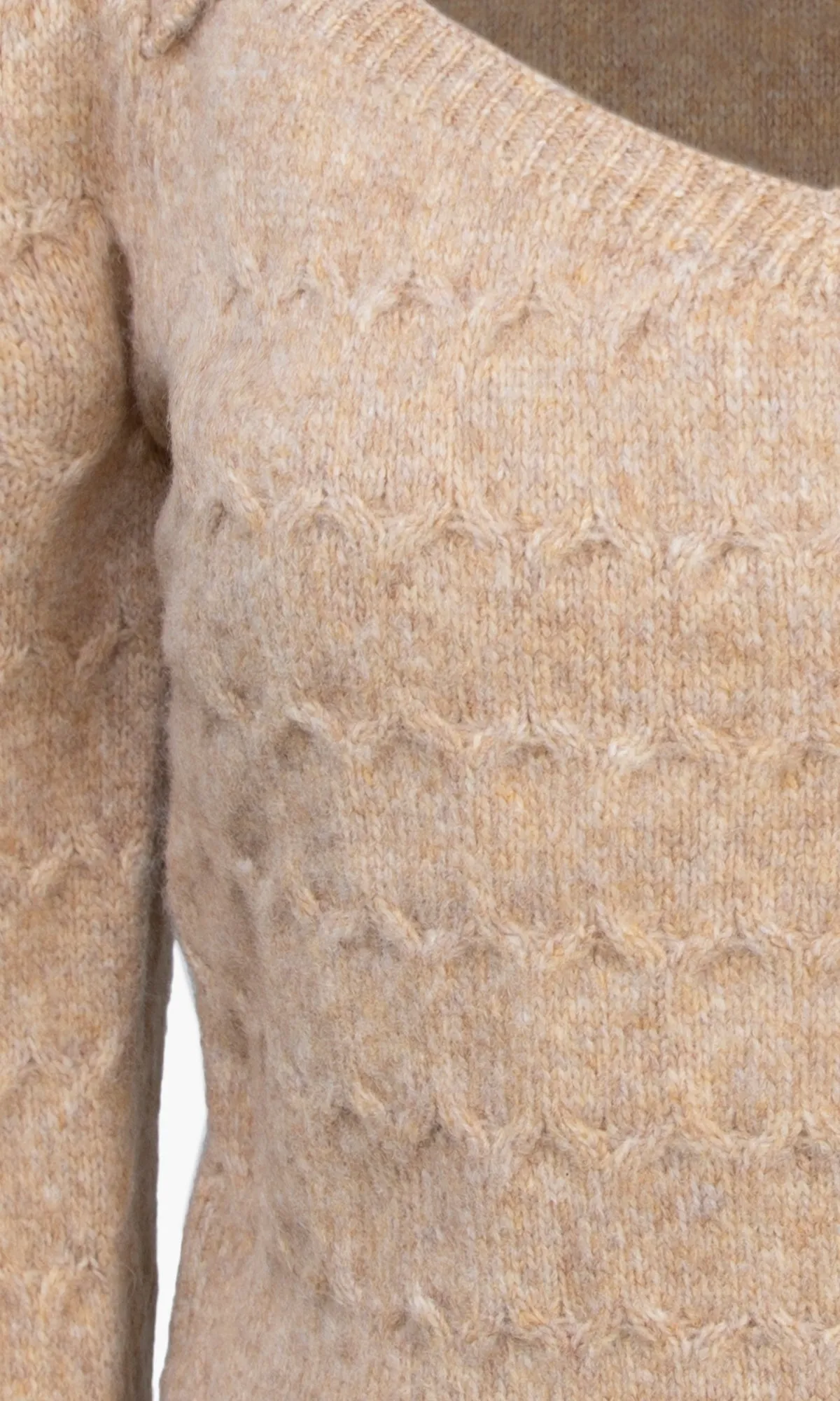 Greylin Belgium Open Front Sweater in Beige