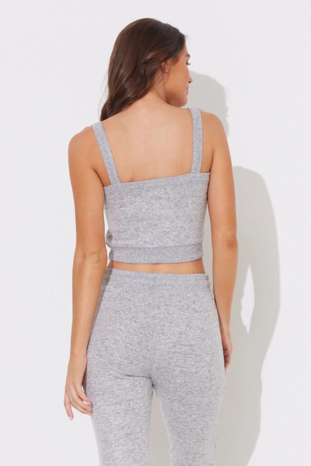 Heather Grey Hacci Binding Tank