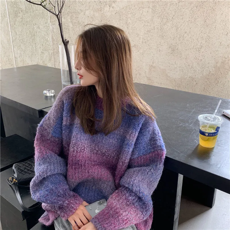 Ichika Tie-Dye Gradient Chenille Sweaters - 6 Colors