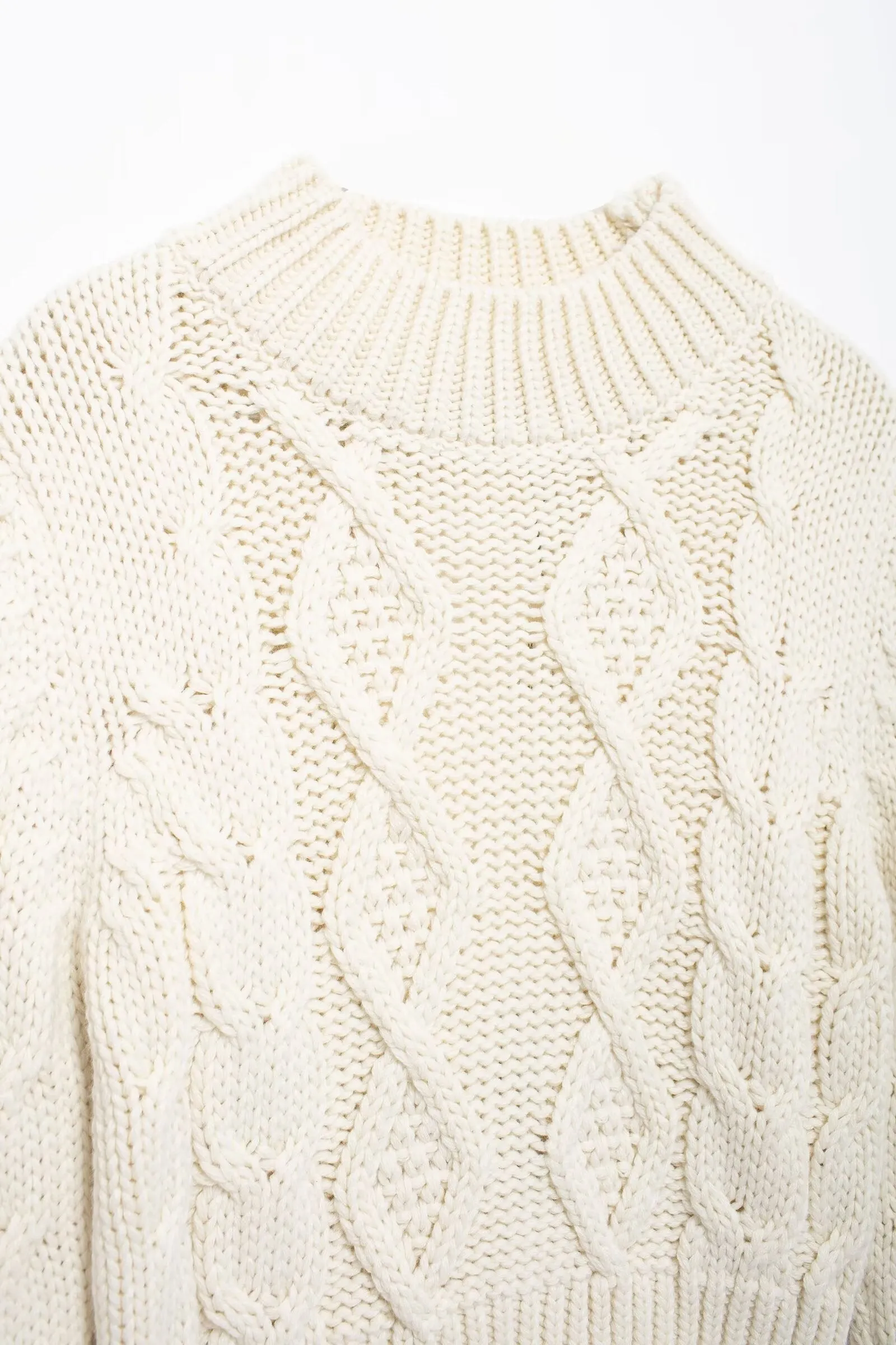 Isabella Open-Back Cable Knit Sweater