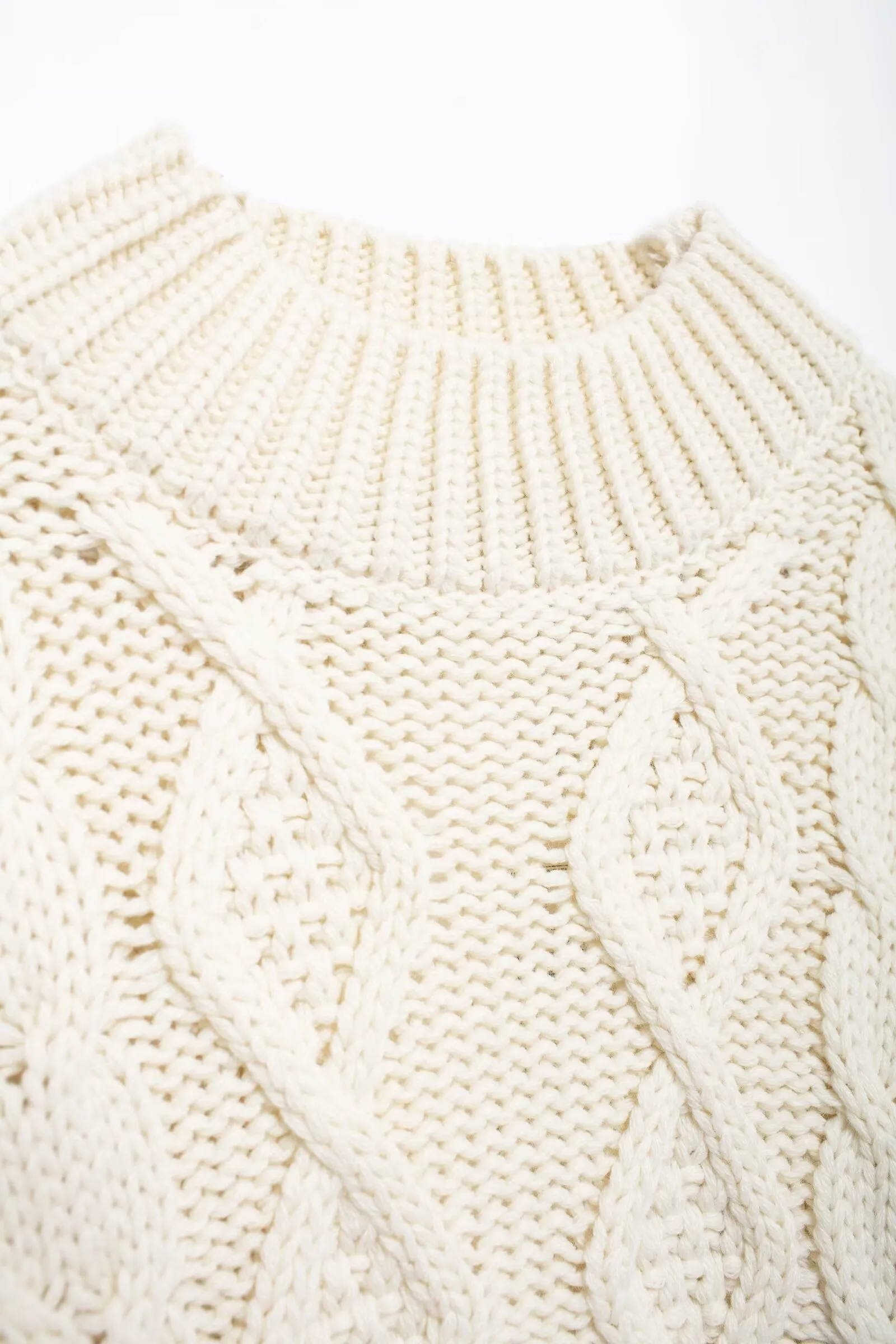 Isabella Open-Back Cable Knit Sweater